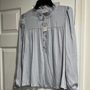 LOFT Women's Soft blue Button-Down Blouse